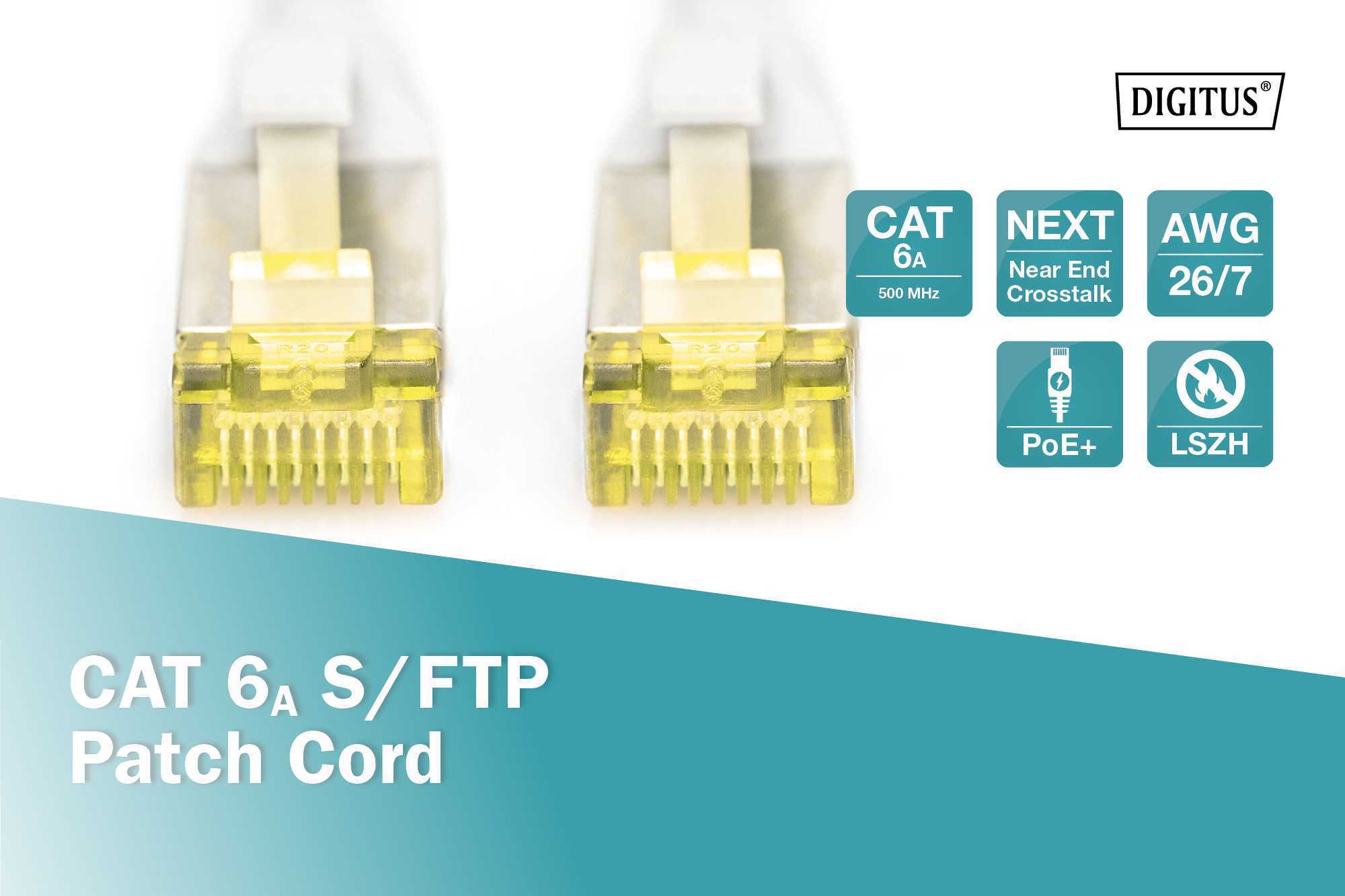 Câble Ethernet SFTP jaune RJ45 Catégorie 7 de 1m