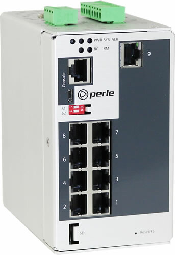07013410 | Switch Industriel Gigabit Rail DIN IDS-409 | Perle Systems